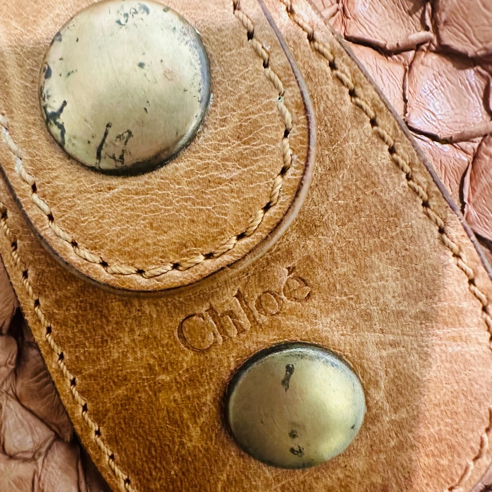 Vintage Chloe Python Silverado Bag Cognac - image 7